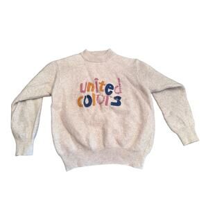 Vintage United Colors of Benetton Shetland wool sweater embroidered Italy